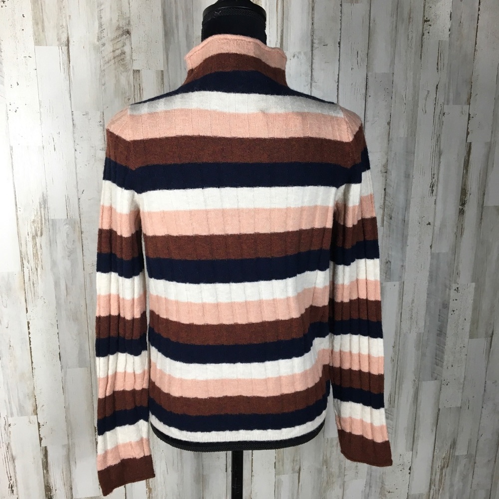 Madewell Evercrest Striped Mockneck Sweater Top S - Picture 5 of 6